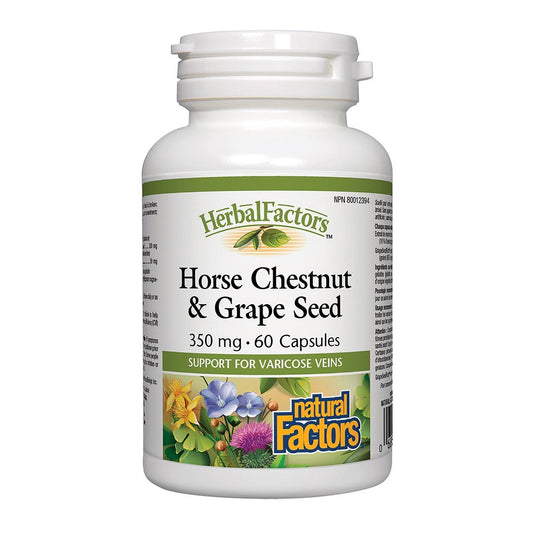 Horse Chestnut & Grape Seed 350mg, HerbalFactors® 60 Caps